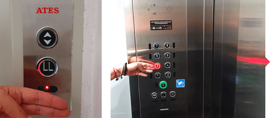 Ascensores modernizados con sistema contactless en la llamada por ATES elevators