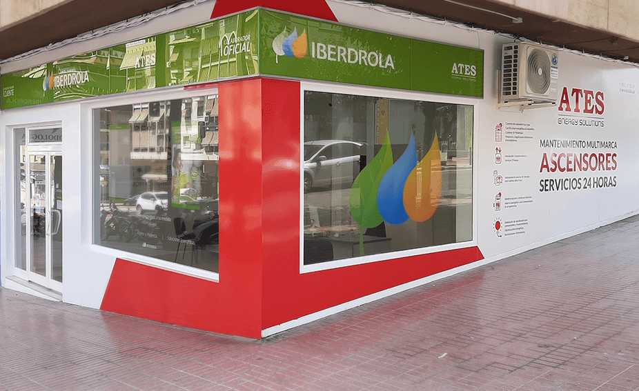 Show room de Benidorm, Alicante. Punto de atención al cliente, colaboradores de Iberdrola y asesoramiento energético por ATES Energy solutions y Mantenimiento a ascensores en la Comunidad Valenciana, toda España y Chile con ATES Elevators.